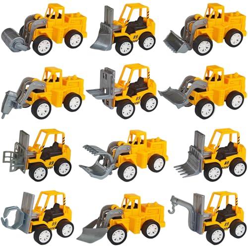 OJYUDD 12 Pcs Mini Construction Vehicles,Pull Back Engineering Vehicles,Play Figure Vehicles Toys for Birthday Party Favors,Gifts,Rewards