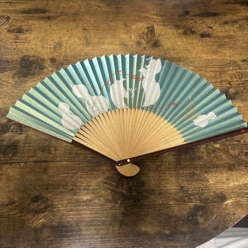 りんご　扇子 Hellery 漫画折りたたみ扇子ポータブルハンドヘルドファン