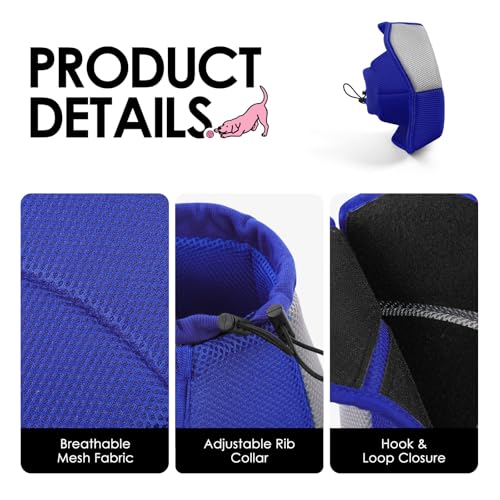 Image of AOFITEE Dog Cone - Soft Dog Cone Collar to Stop Licking, Adjustable Comfy Cones for Dogs After Surgery, Foldable Cones for Dogs Elizabethan Pet E-Collar for Medium Pets, Pet Recovery Collar, Blue M