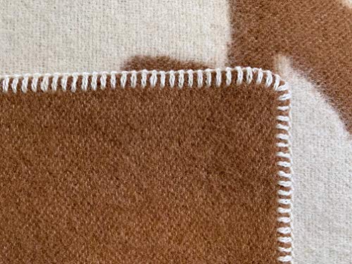 JOWOLLINA Omkeerbare deken wollen deken plaid knuffeldeken wol 130x200 cm (kaneel uil) - Image 5