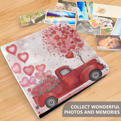 Álbum de Fotos Autoadhesivo DIY Scrapbook Álbum Romántico con Globos Corazón y Camión para San Valentín, Encuadernador de 3 Anillos, 40 Páginas, 8x10 para Memorias miniatura 5