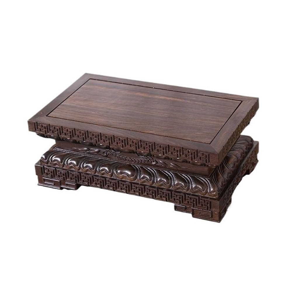ZENY896V Home Ebony Bonsai Display Stand Base, Vintage Multifunctional Rectangular Vase Bracket Decor