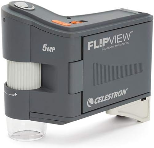 flipview handheld 5mp lcd portable microscope, 10x - 120x magnification