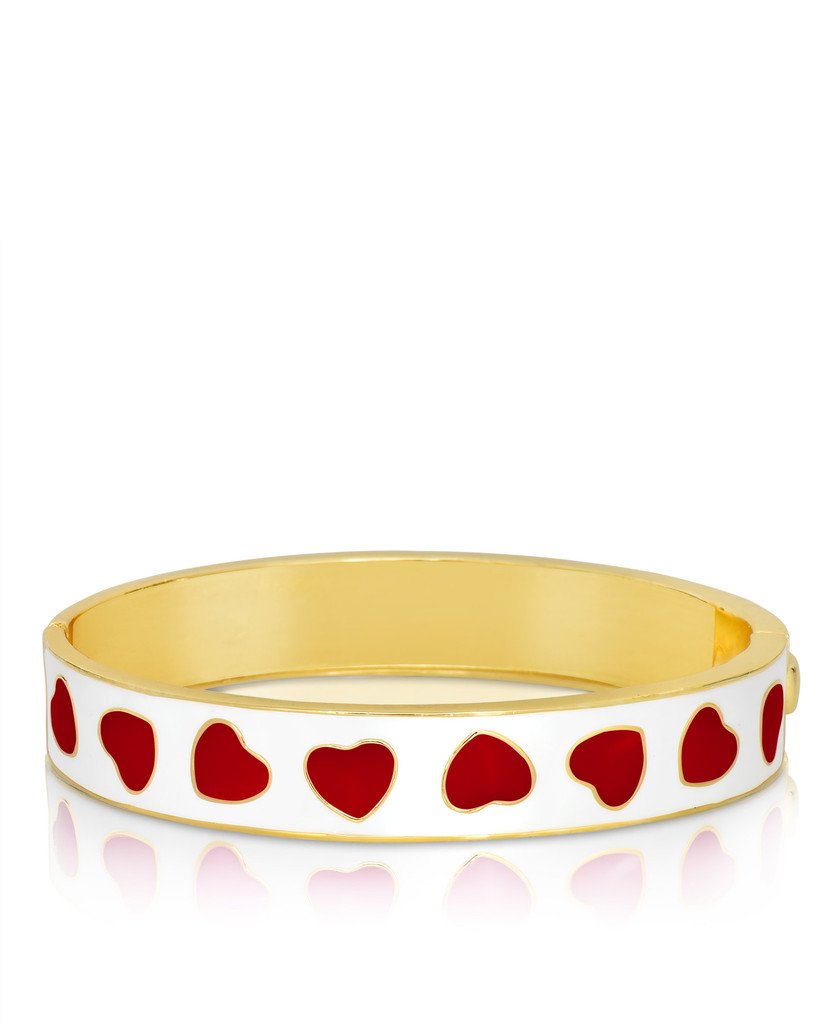 Lily NilyGirl's Red Mini Heart Pattern Bangle Bracelet