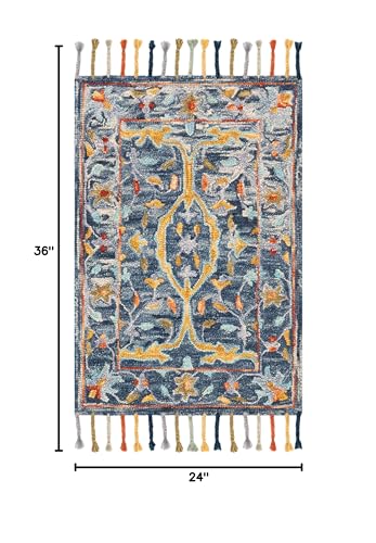 Tapete SAFAVIEH 2 x 3 ft azul y óxido miniatura 2