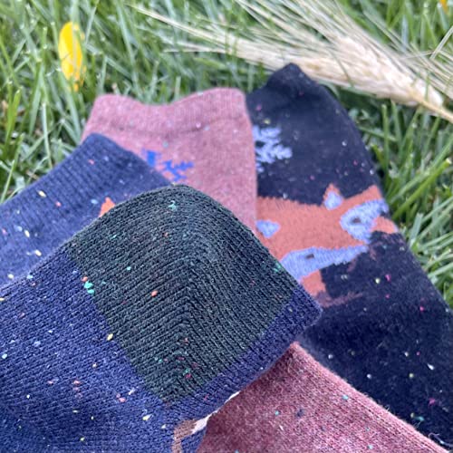 Image of JOYCA & CO. 3-5 Pairs Womens Multicolor Fashion Warm Wool Cotton Thick Winter Crew Socks