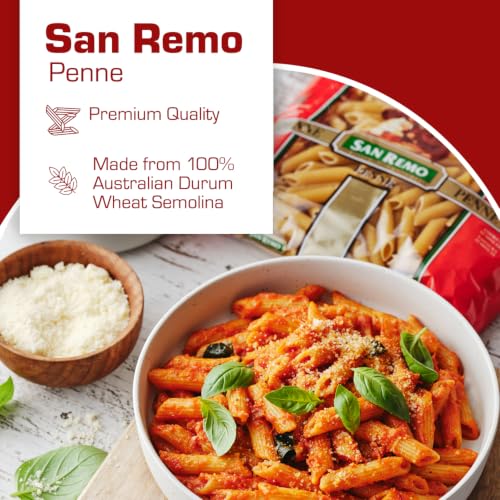Image of San Remo Penne Pasta 500g | Healthy No Maida Choice | Australian Durum Wheat Semolina | Firm Texture | Ideal for Sauces, Bakes & Salads | Vegan