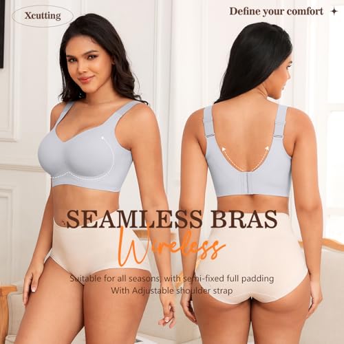 Women Wirefree Bras for Women Full Coverage No Underwire Everyday Bras Comfortable Wireless Padded Bras4