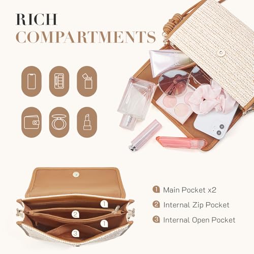 Image of Missnine Small Straw Purse for Women Summer Woven Purses Raffia Vacation Top Handle Satchel Handbag