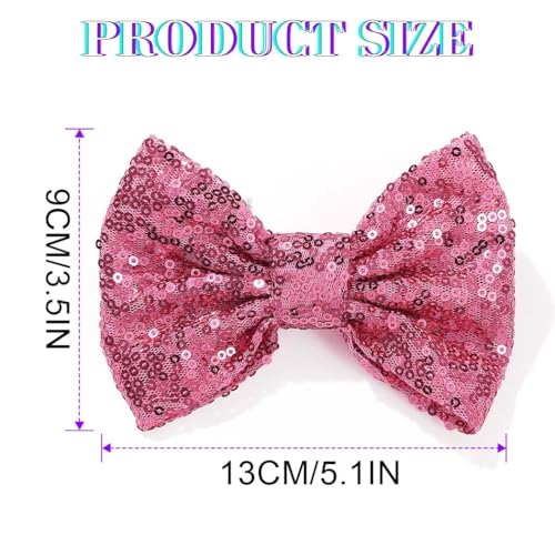 Pinza de pelo con lazo y luces LED rosa miniatura 4