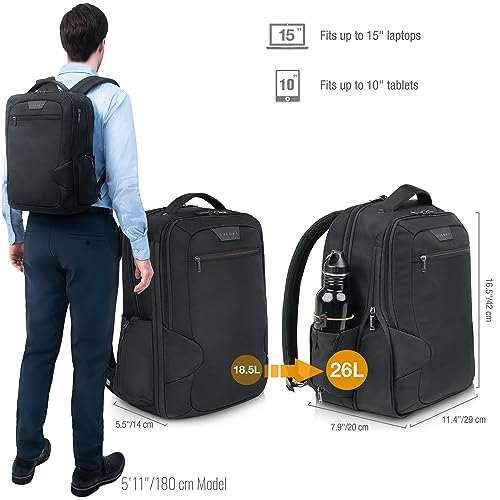 EVERKI Studio Expandable Laptop Backpack for Men & Women – Business and Travel Backpack, Carry-On Backpack for Office & Travel, Professional Backpack, 15-Inch MacBook & Laptop Bag, 26L Capacity, Black2