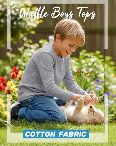 Image of 4 Pack Boys Long Sleeve Waffle Shirts