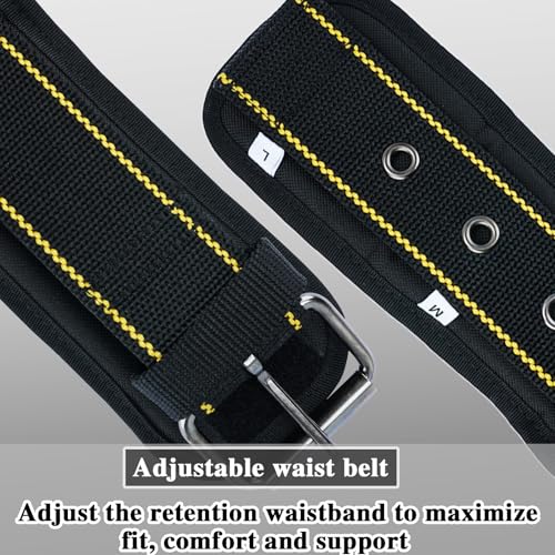 Image of MELOTOUGH Padded Tool Belt for Men with handle strap, Heavy-Duty Work Belt with D ring, Adjustable Waist 36 inch-47 inch for Electrician (Tool Belt Suspenders Not Included)