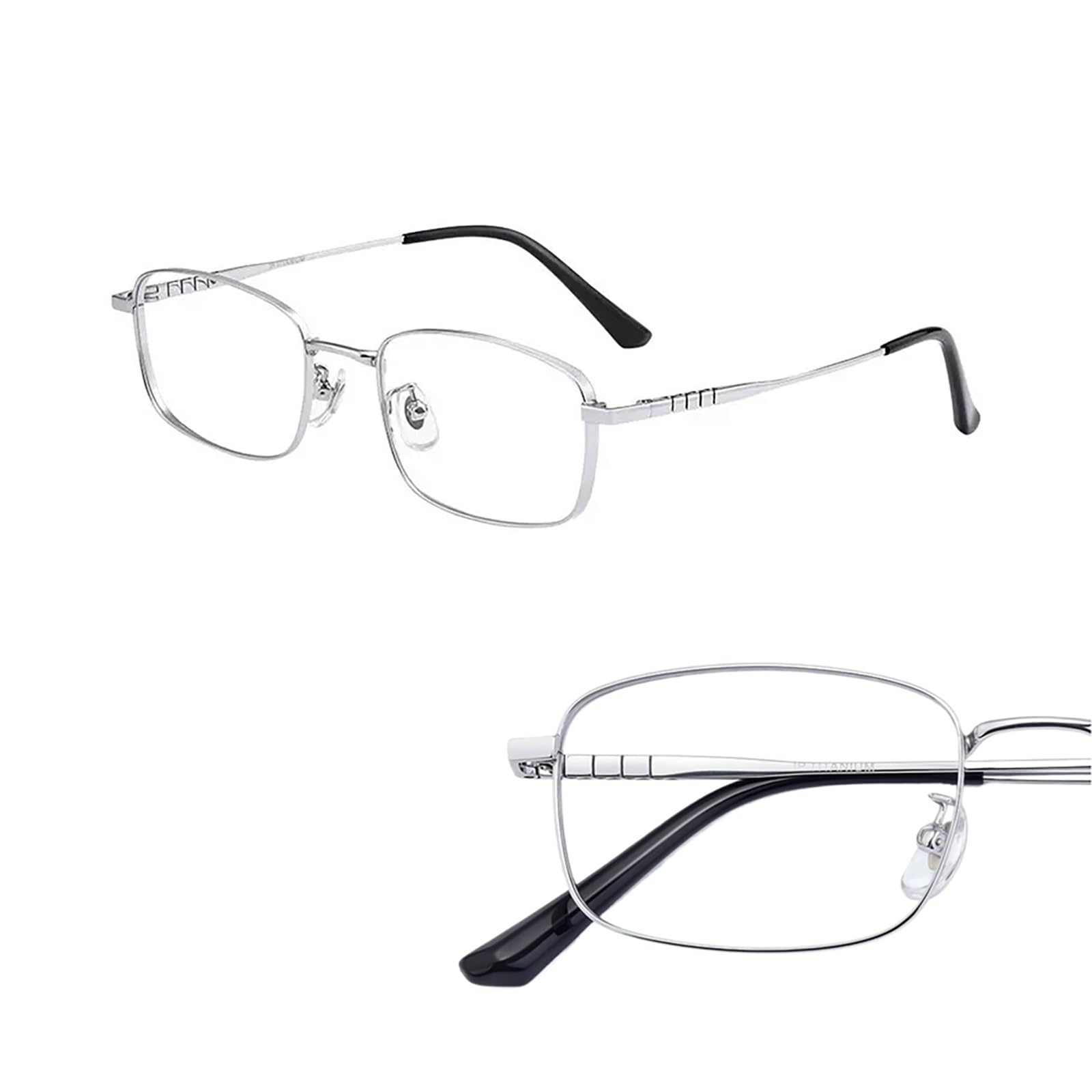 Rechteck Rahmen Lesebrille für Herren, Blaulichtfilter Metall Titan Lesebrillen Lesehilfe Anti-Blaulicht/Glare Computerbrille 1.0 1.5 2.0 2.5 3.0