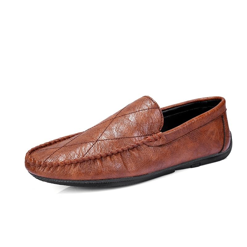Men's Loafers Shoes Round Toe Vegan Leather Driving Style Loafer Slip Resistant Anti-Slip Flexible Walking Prom Slip-ons - Main Image