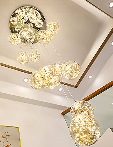 Lustre d'escalier cristal : la solution pour grands plafonds viles