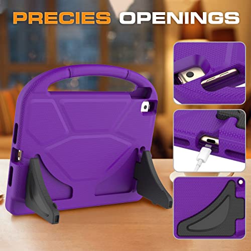 Image of Kids Case for iPad 9th /8th /7th Generation, iPad 10.2 Kids Case with Built-in Screen Protector, Durable Shockproof Handle Stand Protective Cover for iPad 10.2 Inch 2021 /2020 /2019, Purple