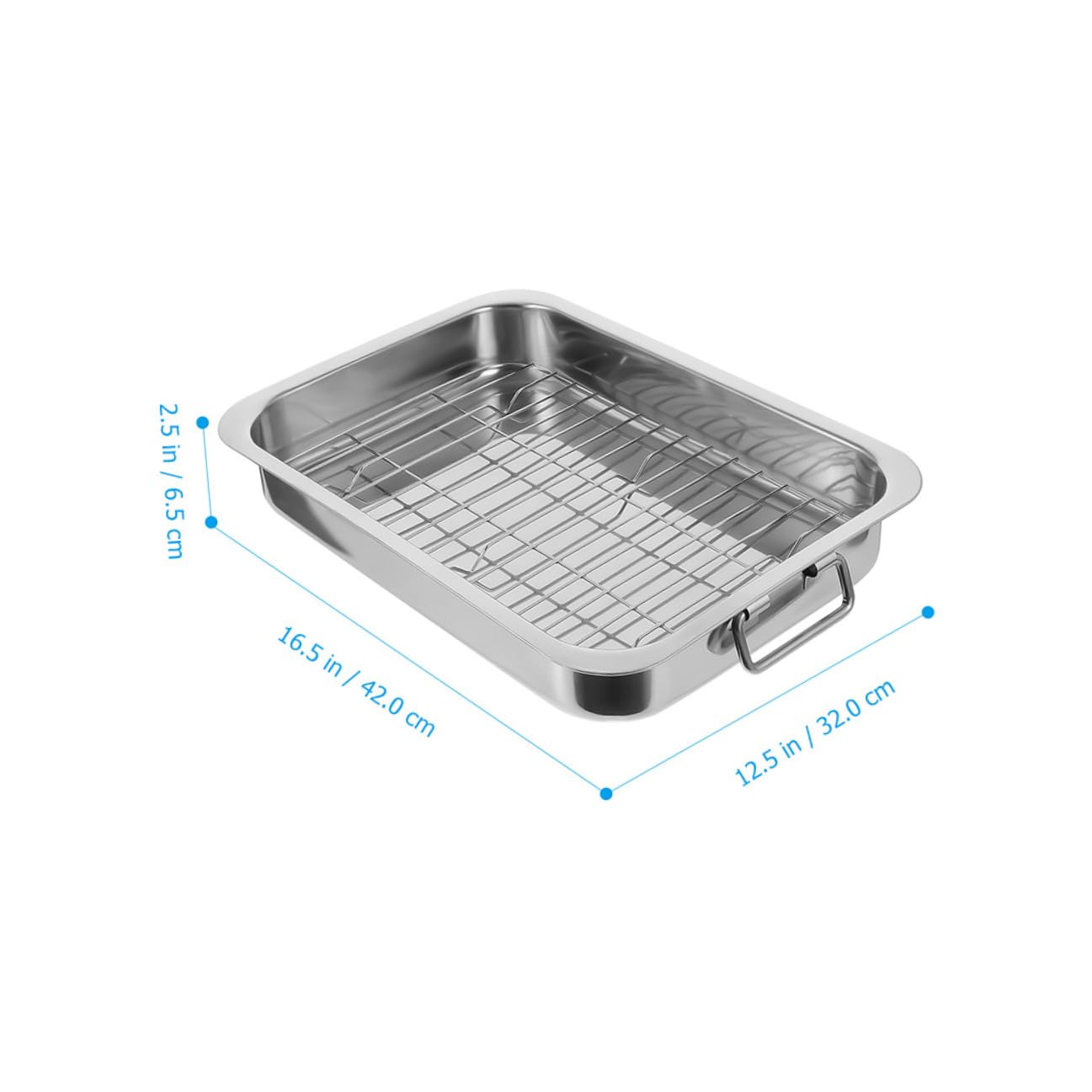 TOYANDONA Bandeja de Hornear Rectangular Acero Inoxidable con Rejilla Práctica para Horno Menaje Cocina y Repostería