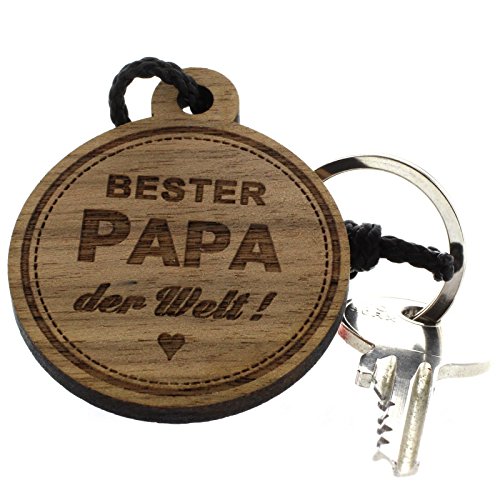 Preisvergleich Produktbild Lieblingsmensch Schlüsselanhänger aus Holz - Modell: Bester Papa