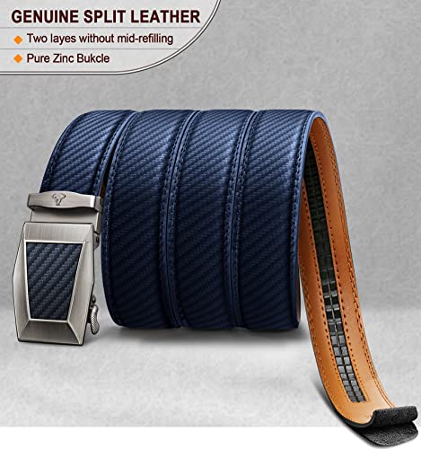 Image of BULLIANT Ratchet Trimmable Leather Belt for Men Adjustable 1 3 /8-Gift Boxed | Smooth Sliding | Micro Adjustable Fit | Tailored Size | Holeless Understated Elegance