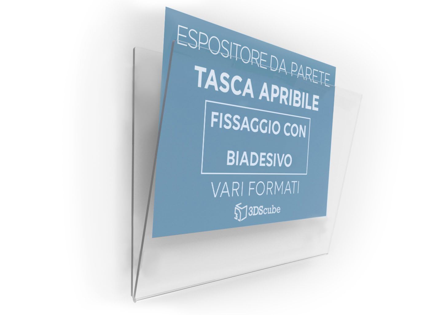 Espositore In Plexiglass Per Avvisi, Da Parete, Targa A Tasca Apribile