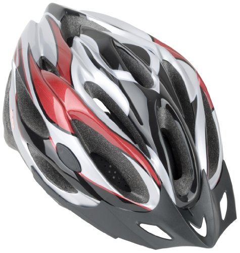 Blue Bird Helm Stromlinienförmig - Casco de Ciclismo Multiuso, Color Negro/Plateado/Rojo, Talla L