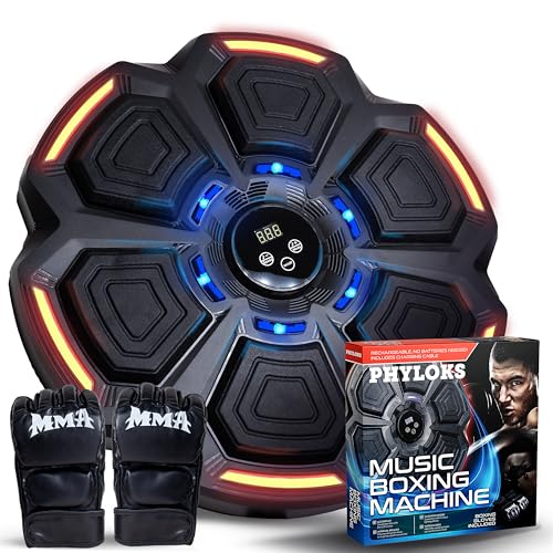 Music Boxing Machine Home Gym Equipment for Women Kickboxing Gifts for Teens Girls & Adults Wall Punching Pad Light Up Wall Target Kids Exercise Equipment Musical Boxing Machine with Gloves