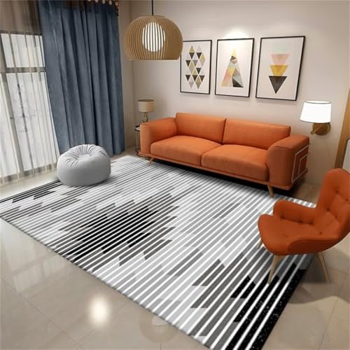 Tapis personnalisé lignes géométriques grises au design moderne unique - 2