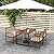 Tangkula 4 Piece Patio Dining Set, Outdoor Wood Dining Furniture W/ 2 Chairs & 1 Loveseat, 47” Acacia Wood Table W/Umbrella Hole, Cozy Seat Cushions, Outside Furniture Set for Backyard, Poolside