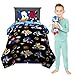 Franco Sonic The Hedgehog Anime Kids Bedding Twin/Full Comforter with Twin Sheet Set and Cuddle Pillow, 5 Piece Bedroom Set (Official Sega Licensed Product)
