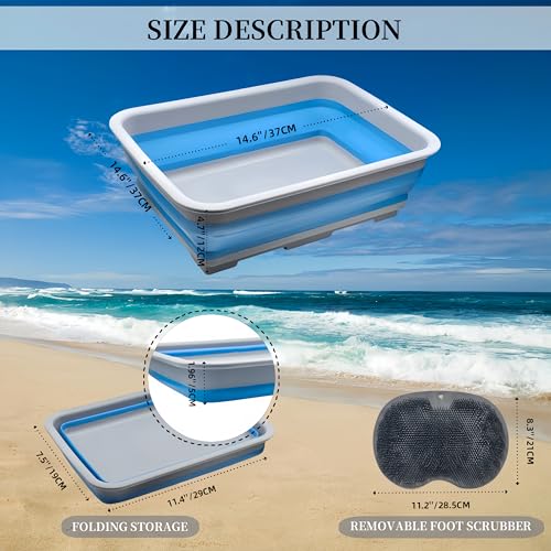 Bañera plegable para pies para piscina, con almohadilla gris miniatura 6