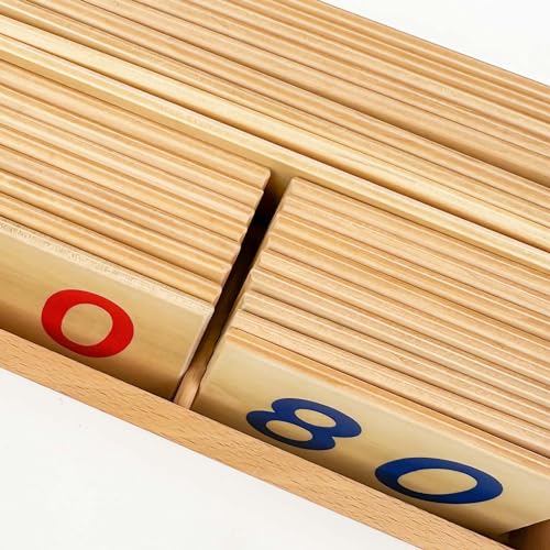 Image of Hidoggy Montessori Small Number Cards with Box (1-9000), Wooden Math Number Counting Manipulative Toys, Basic Math Games Preschool Learning Educational Materials for Toddler Kids 3 4 5 Years