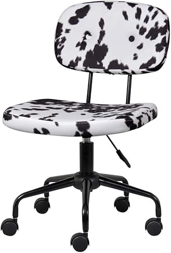 Miniatura 9 de GIA Barnyard Holstein - Silla de trabajo para oficina en casa con brazos, metal, blanco y negro