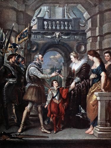 Pintura decorativa de Rubens Enrico IV: el gran cuadro clásico de 60x90cm para salón