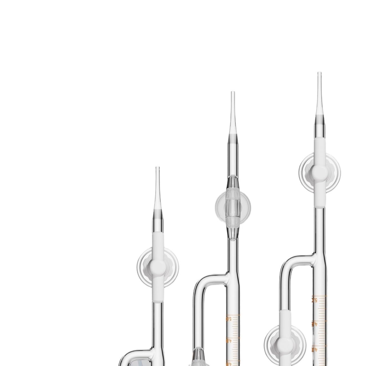 Set di Micro-Buretta Classe A - Vetro Borosilicato, Rubinetto PTFE, Titolazione ad Alta Precisione con Supporto(5ml PTFE piston-With base)