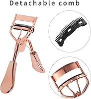 Vista 2 de Uranian Beauty Eyelash Curler Comb Eyelash Curlers with 2 Silicone Refill Pads Premium Lash Curler Makeup Tool for Women and Girls