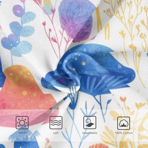 KLL Watercolor Fall Woodland Mushrooms Leaves Pattern Baby Boys Pure Cotton Briefs Cute Children Undies3