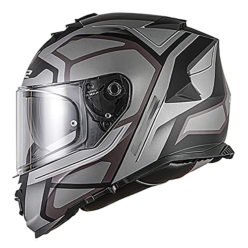 Casque intégral moto mâle gris grande taille XXXL rallye locomotive