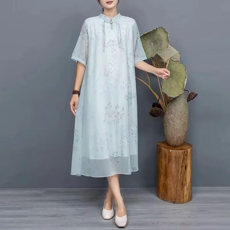 Robe d'été style chinois à franges fluide et confortable pour cocktail - 2