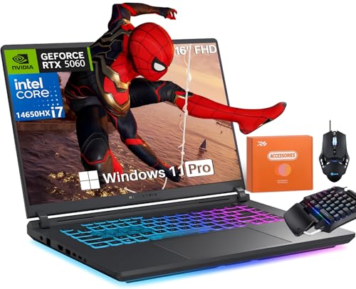 Image of ASUS ROG Strix G16 Gaming Laptop 2025, Intel 14th Gen Core i7-14650HX(Up to 5.2GHz), NVIDIA RTX 5060, 64 GB DDR5, 1 TB SSD, 16 inch FHD+ 165Hz, Wi-Fi 7, All-Round RGB Light, Windows 11 Pro, W /Accessoires