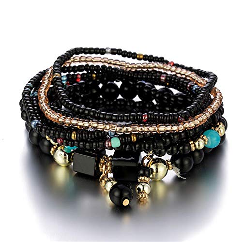 Caiyao 6 Sets Bohemian Stackable Bead Bracelets Multilayered Stretch Bracelet Set Multicolor Jewelry Sets Boho Pendant Charm Bangles Bracelet Handmade Tassel Strand Bracelet For Women Girls thumb #5