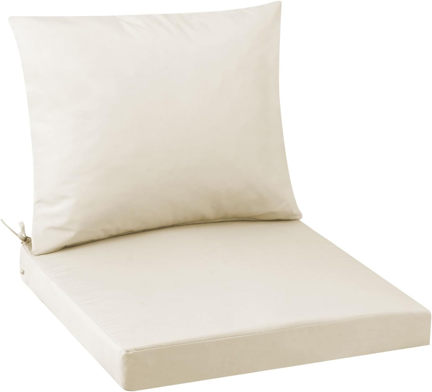 Outdoor Seat Cushion Set 19 x 19 In, Water-Resistant & Fade-Resistan, Patio Furniture Cushions with Removable Cover Deep Seat & Back Cushion with Handle and Adjustable Straps for Chair Sofa,1PC 1 pack 19*19*3+19*17inch Beige