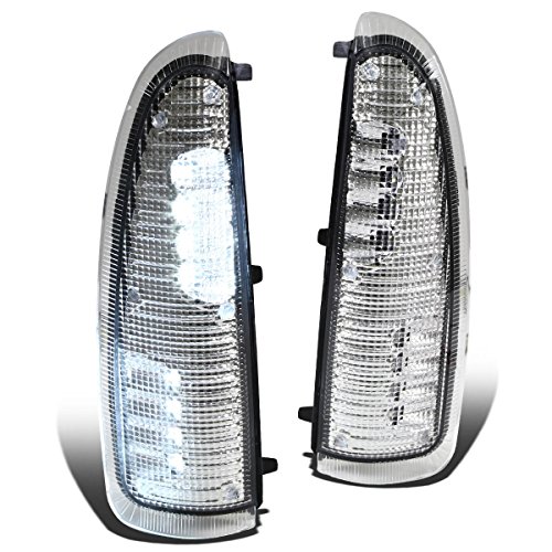 Auto Dynasty Compatible with Ford Super Duty/Excursion Chrome Housing Towing Side Mirror Turn Signal Light (White LED)