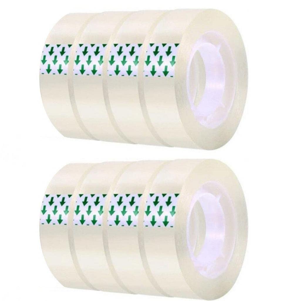 Danlai As Show 8 Rolls Transparent Tape Rolls Clear Tape All-Purpose Tape Glossy Tape For Office, Home, School