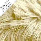 FabricLA Shaggy Faux Fur Square - 4' X 4' Inches Pre-Cut - Use Fake Fur Fabric for DIY, Craft Fur Decoration, Fashion Accessory, Gnome, Hobby - Banana