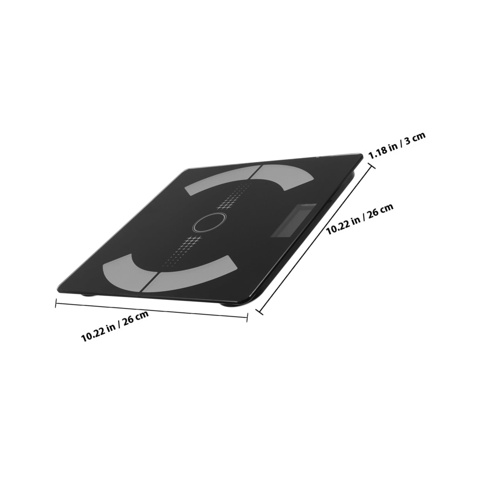 Báscula de Baño Inteligente de Vidrio Negro Carga USB