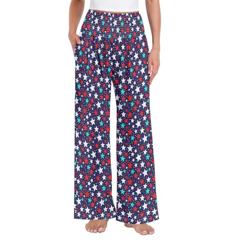 Pantalon large femme taille haute rouge business casual