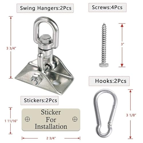 image for Aisto Heavy Duty Swing Hangers for Wooden Sets 2000 LB Capacity Hammoc