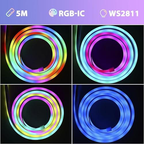 Image of SKYBUCKET15ft LED Lights for TV 32-65 Inch | RGB TV Backlight Strip with Music Sync, Bluetooth App & Remote | USB Powered Bias Lighting for Gaming, Bedroom, Smart TV & Home Theater (Neon Strip Light)