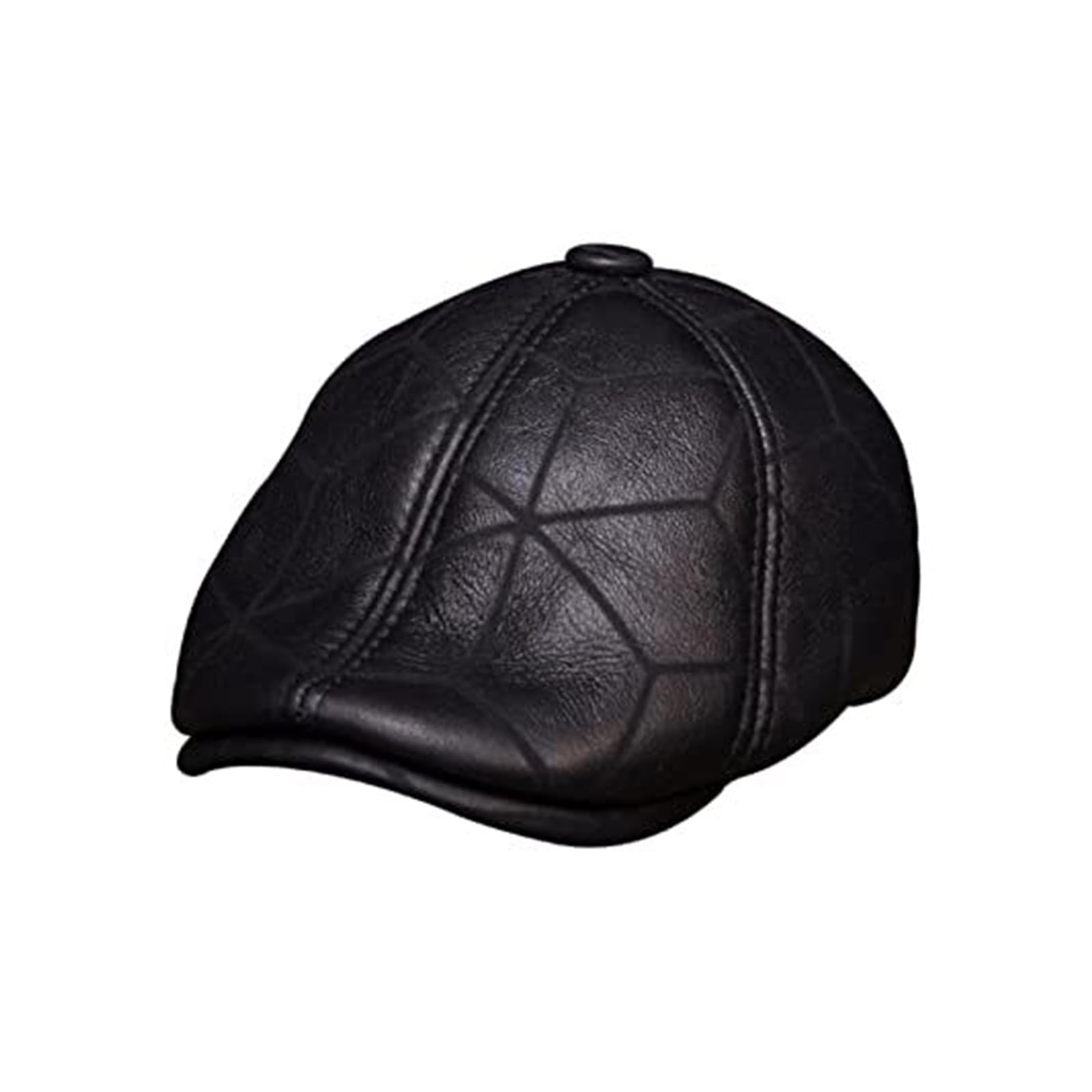 Real Leather Baseball Cap Hat with Ear Flaps - Winter Warm Beret for Men and Women (Black 2, XXL)(Large; Brown)